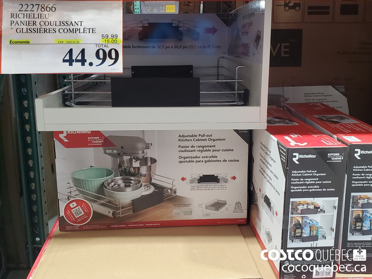 2227866 RICHELIEU PANIER COULISSANT ~ GLISSTERES COMPLETE  ($15.00 INSTANT SAVINGS EXPIRES ON 2024-01-28) $44.99