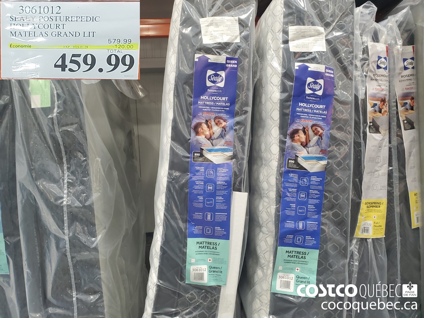 3061012 SEALY POSTUREPEDIC HOLLYCOURT MATELAS GRAND LIT  ($120.00 INSTANT SAVINGS EXPIRES ON 2023-11-12) $459.99