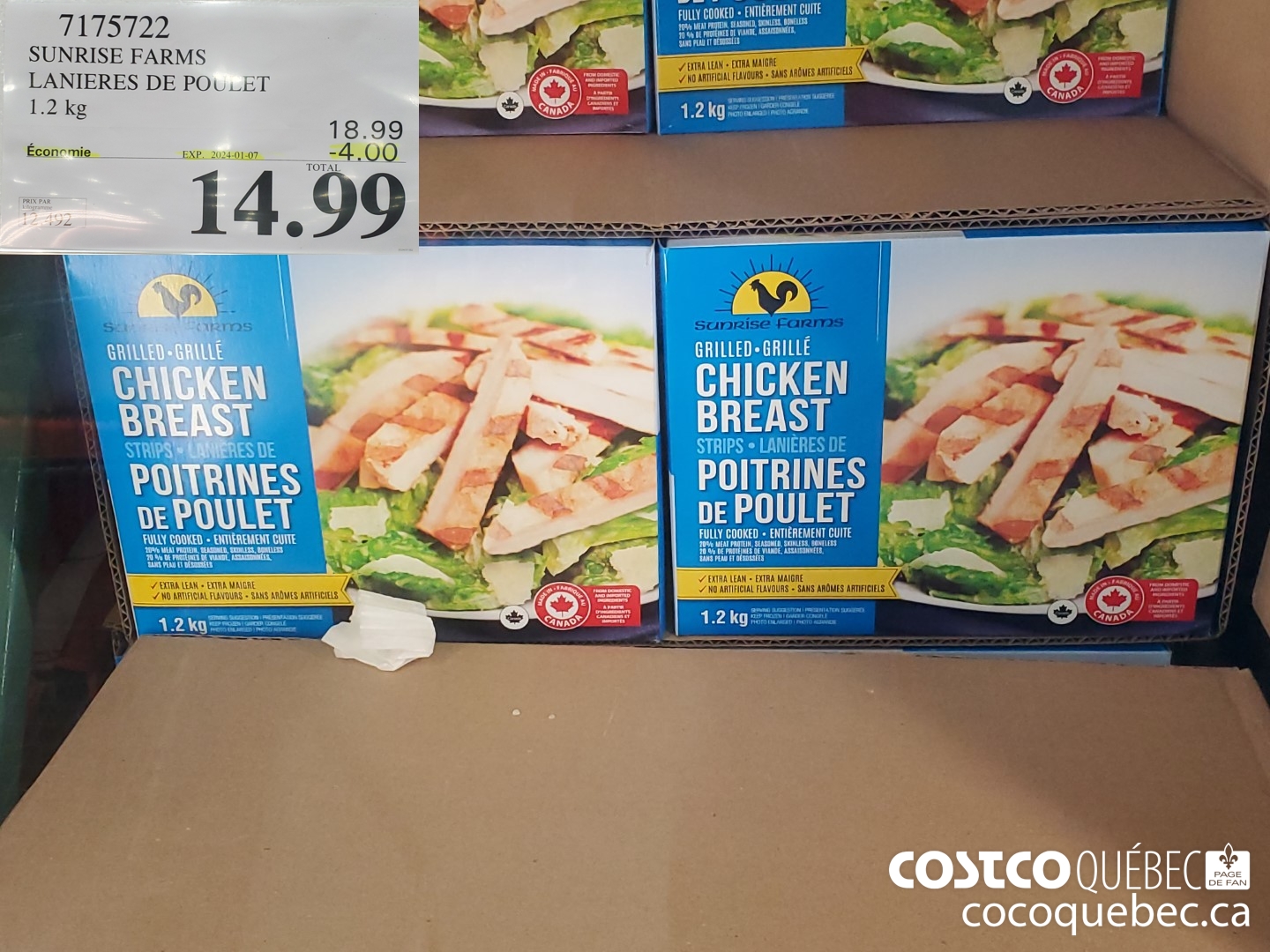 7175722 SUNRISE FARMS LANIERES DE POULET 1.2 KG ($4.00 INSTANT SAVINGS EXPIRES ON 2024-01-07) $14.99