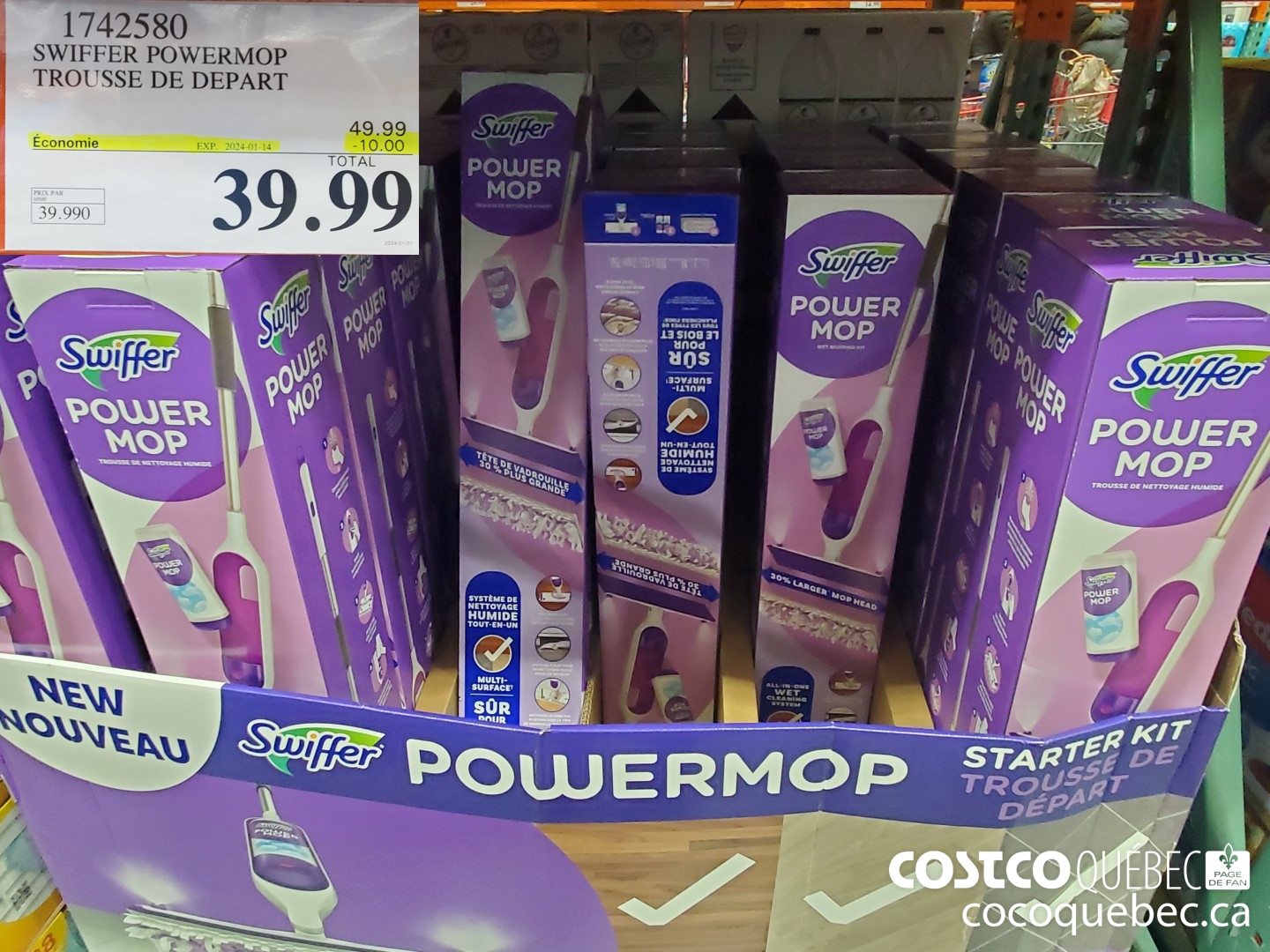 1742580 SWIFFER POWERMOP TROUSSE DE DEPART on 39,99  ($10.00 INSTANT SAVINGS EXPIRES ON 2024-01-14) $39.99