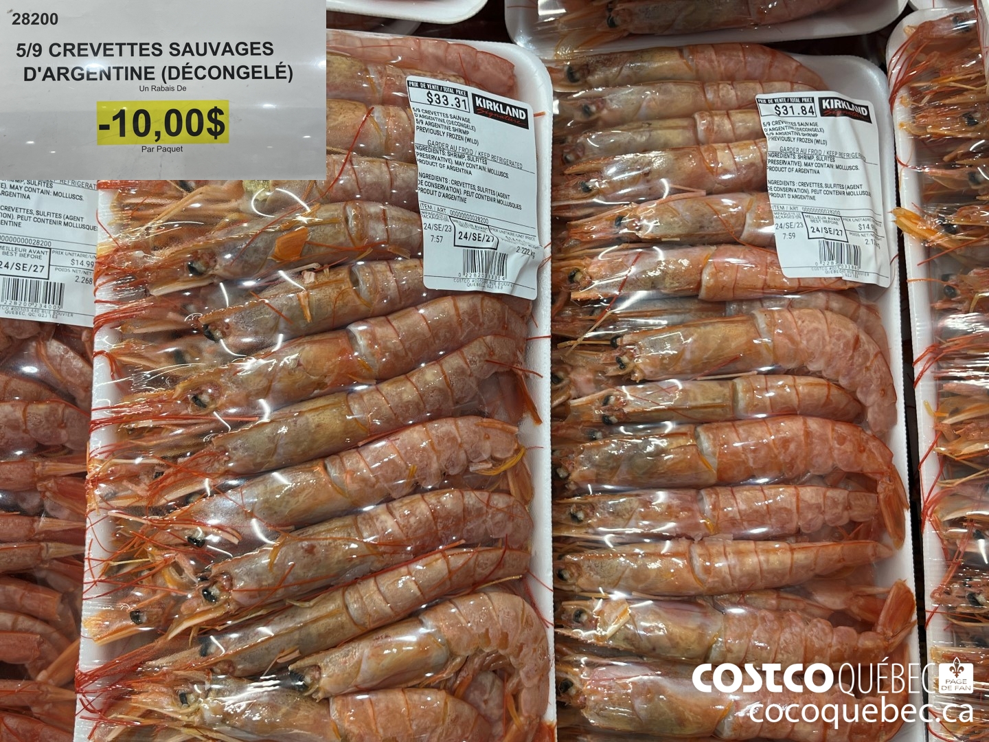 28200 5/9 CREVETTES SAUVAGES D'ARGENTINE (DECONGELE)  ($10.00 INSTANT SAVINGS)