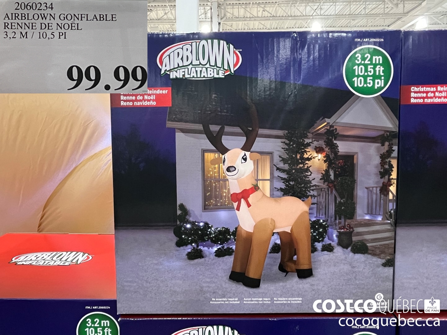 2060234 AIRBLOWN GONFLABLE RENNE DE NOEL 3,2 M / 10,5 PI  $99.99