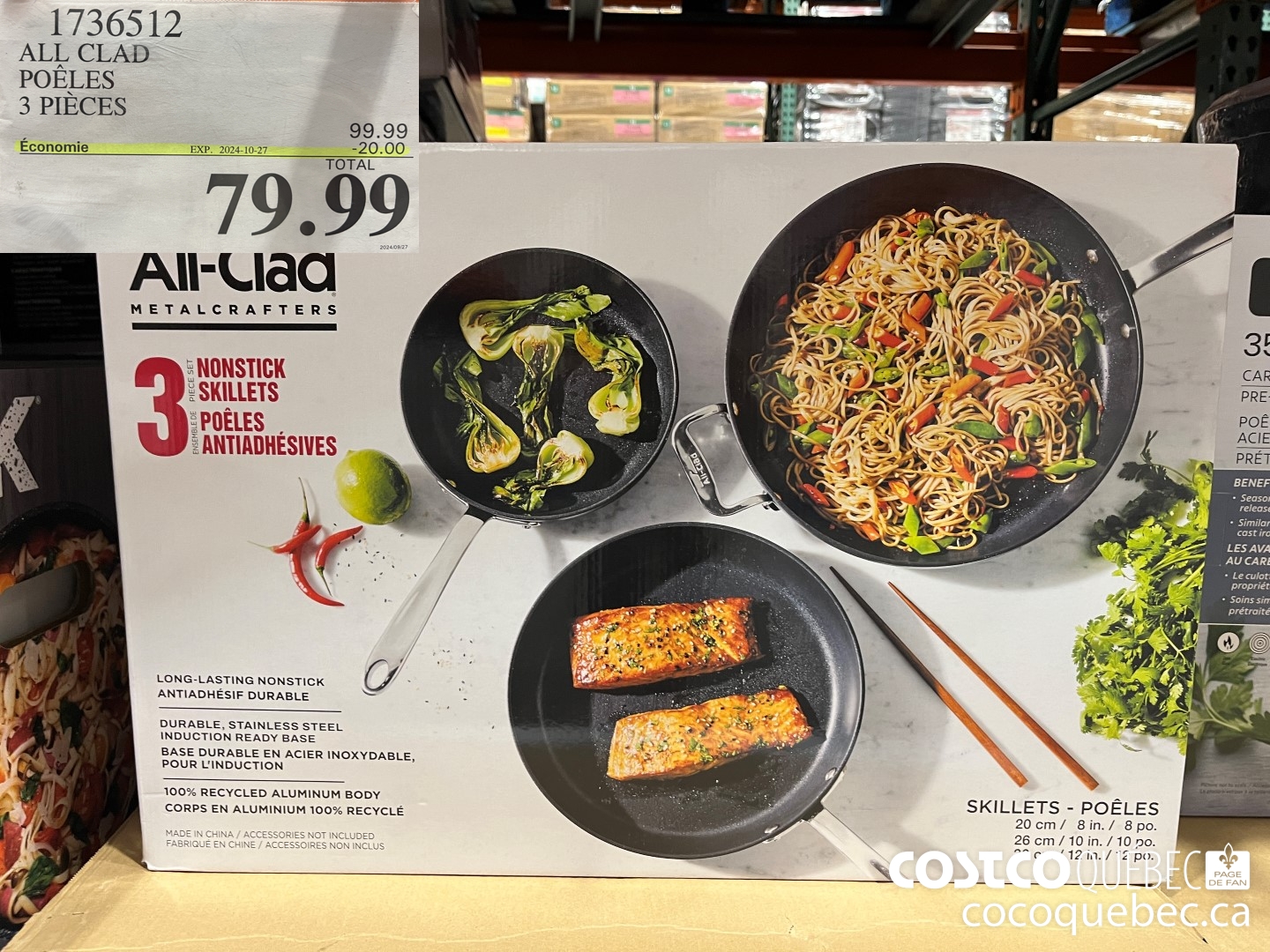 1736512 ALL CLAD POELES 3 PIECES  ($20.00 INSTANT SAVINGS EXPIRES ON 2024-10-27) $79.99