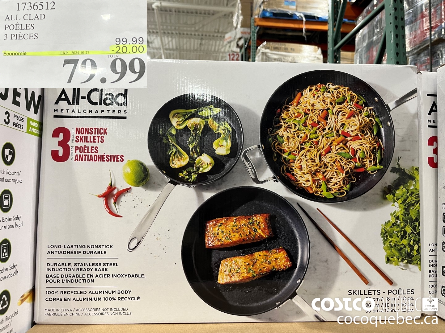 1736512 ALL CLAD POELES 3 PIECES  ($20.00 INSTANT SAVINGS EXPIRES ON 2024-10-27) $79.99