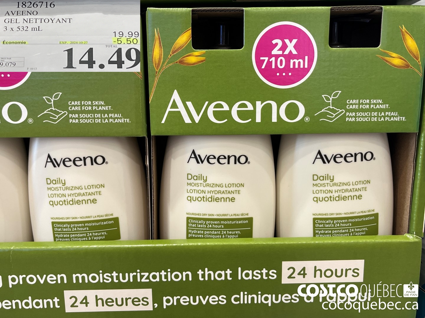 1826716 AVEENO GEL NETTOYANT  ($5.50 INSTANT SAVINGS EXPIRES ON 2024-10-27) $14.49