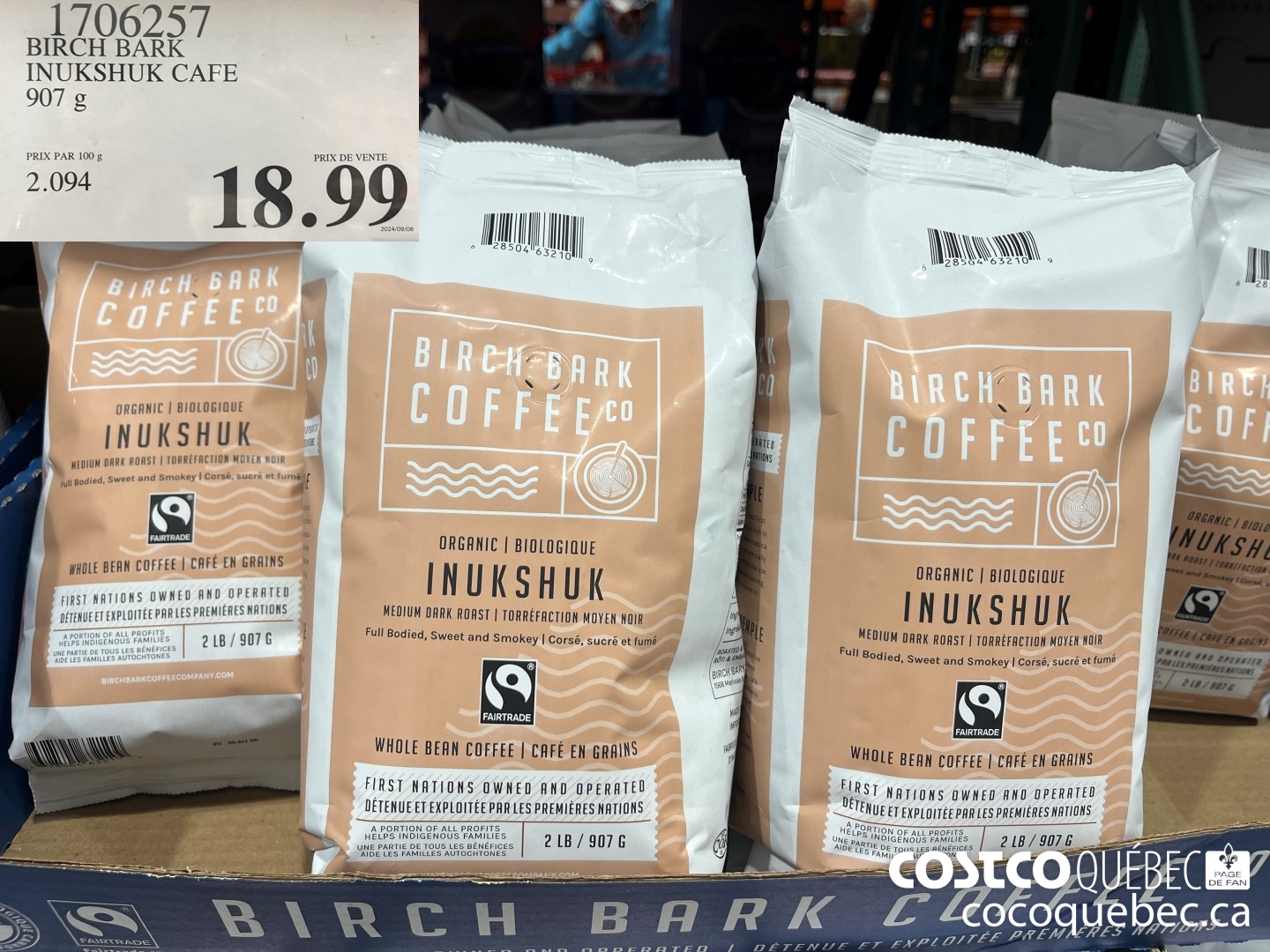 1706257 BIRCH BARK INUKSHUK CAFE 907G  $19.99