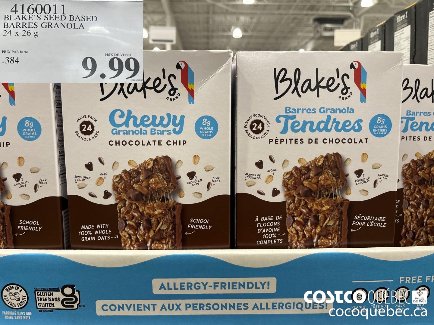 4190011 BLAKE'S SEED BASED BARRES GRANOLA 24x 268  $9.99