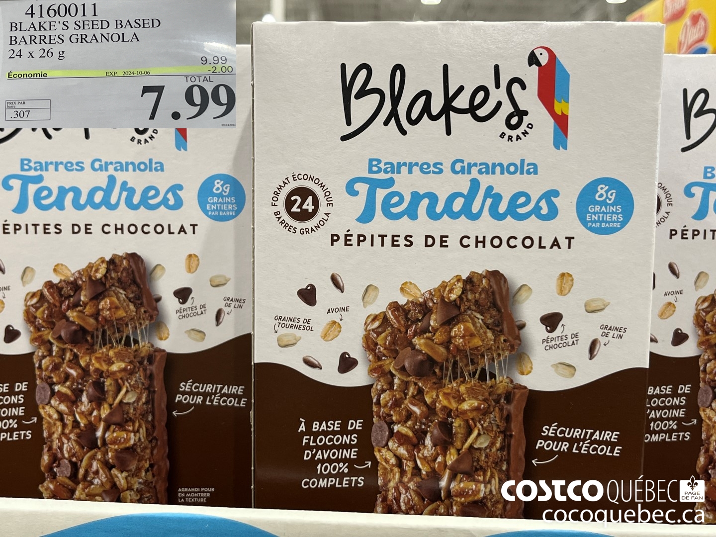 4160011 BLAKE'S SEED BASED BARRES GRANOLA  ($2.00 INSTANT SAVINGS EXPIRES ON 2024-10-06) $7.99