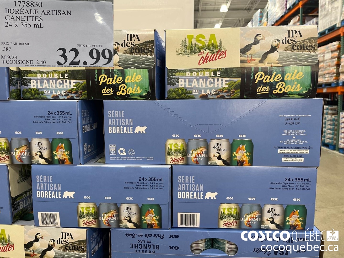 1778830 BOREALE ARTISAN CANETTES 24 x 355 mL  $32.99