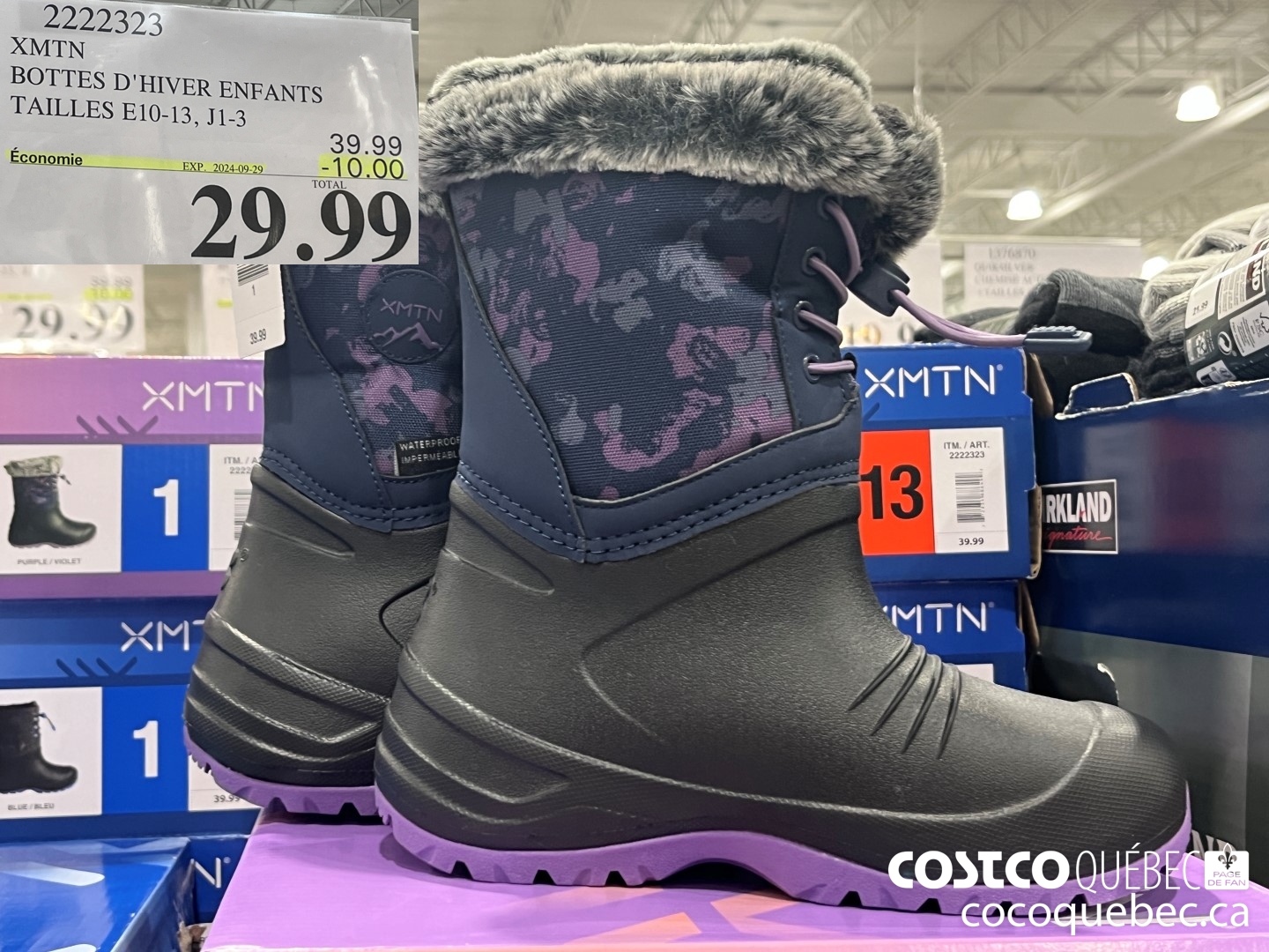 2222323 BOTTES D'HIVER ENFANTS TAILLES E10-13, J1-3  ($10.00 INSTANT SAVINGS EXPIRES ON 2024-09-29) $29.99