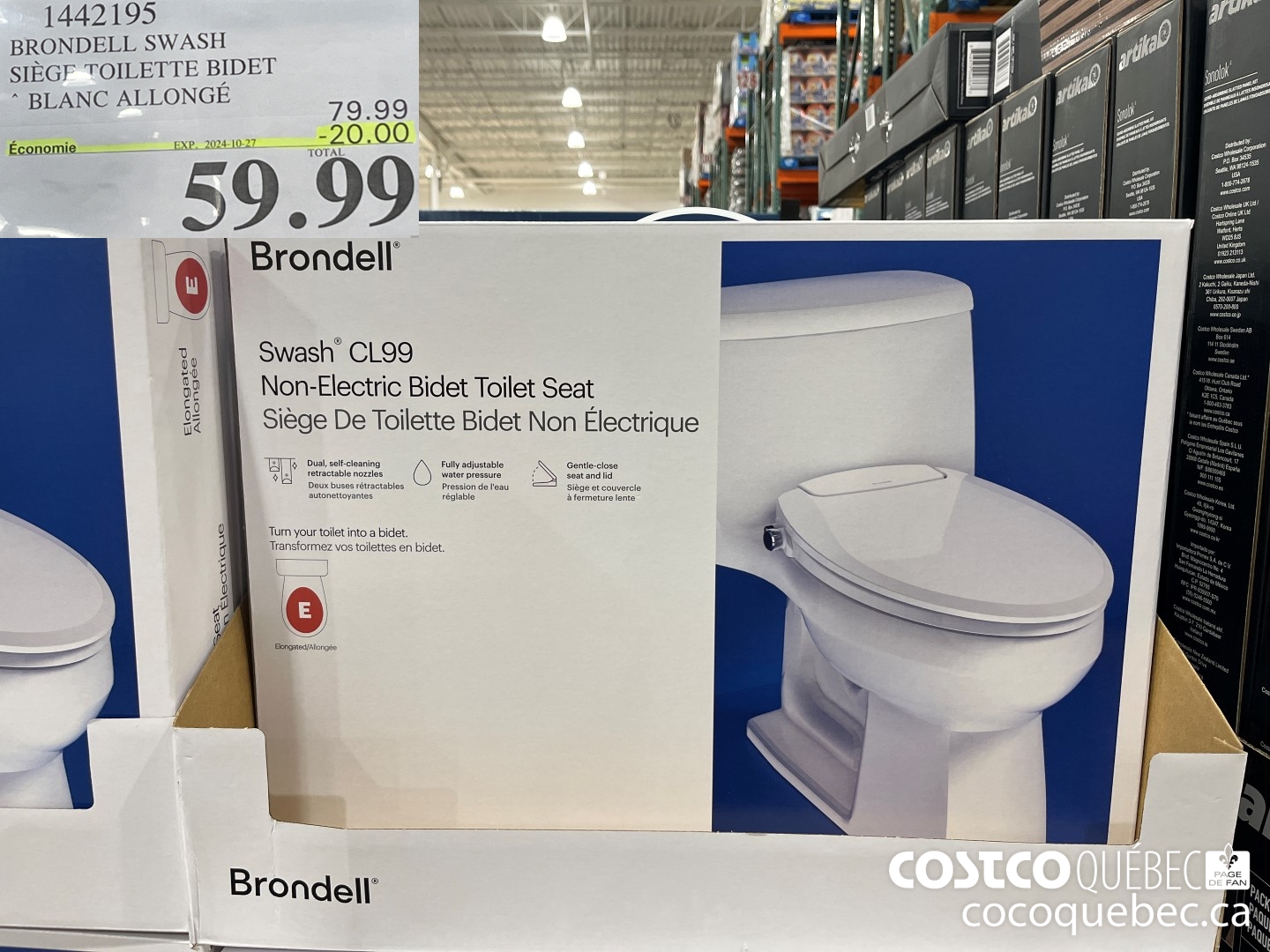 1442195 BRONDELL SWASH SIEGE TOILETTE BIDET ($20.00 INSTANT SAVINGS EXPIRES ON 2024-10-27) $59.99