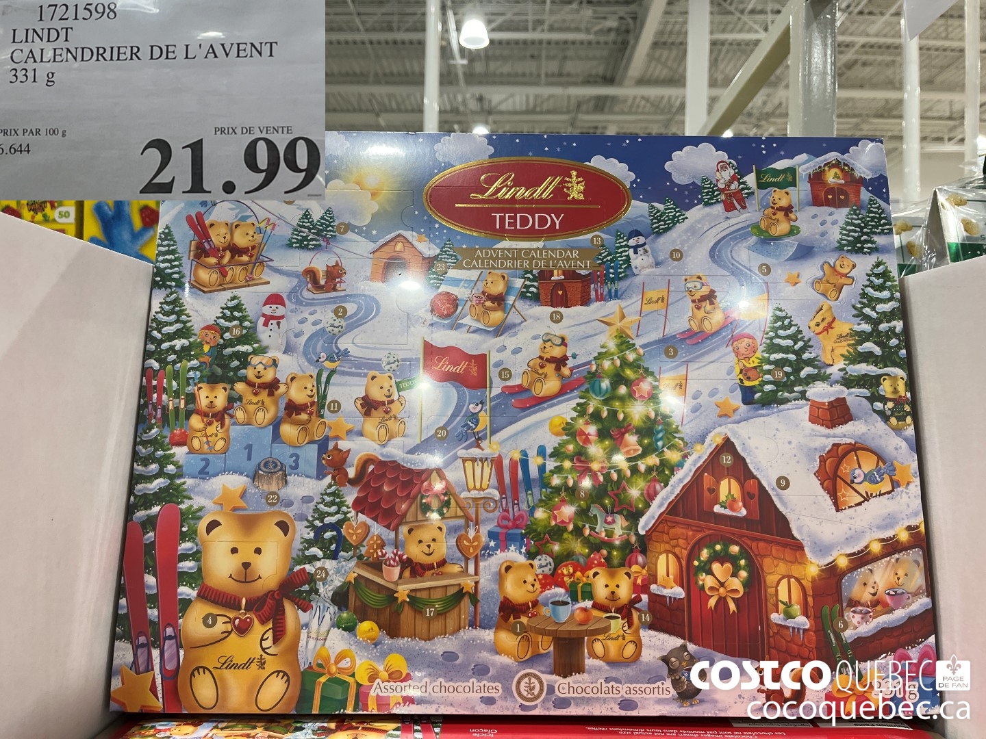 1721598 CALENDRIER DE L'AVENT $21.99