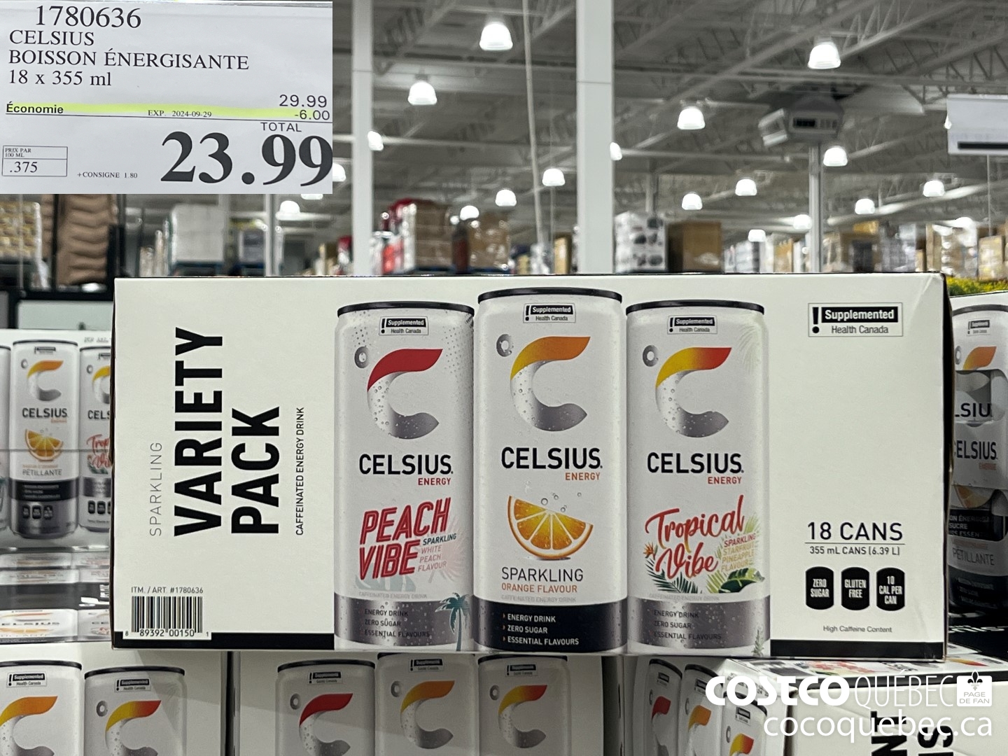 1780636 CELSIUS BOISSON ENERGISANTE  ($6.00 INSTANT SAVINGS EXPIRES ON 2024-09-29) $23.99