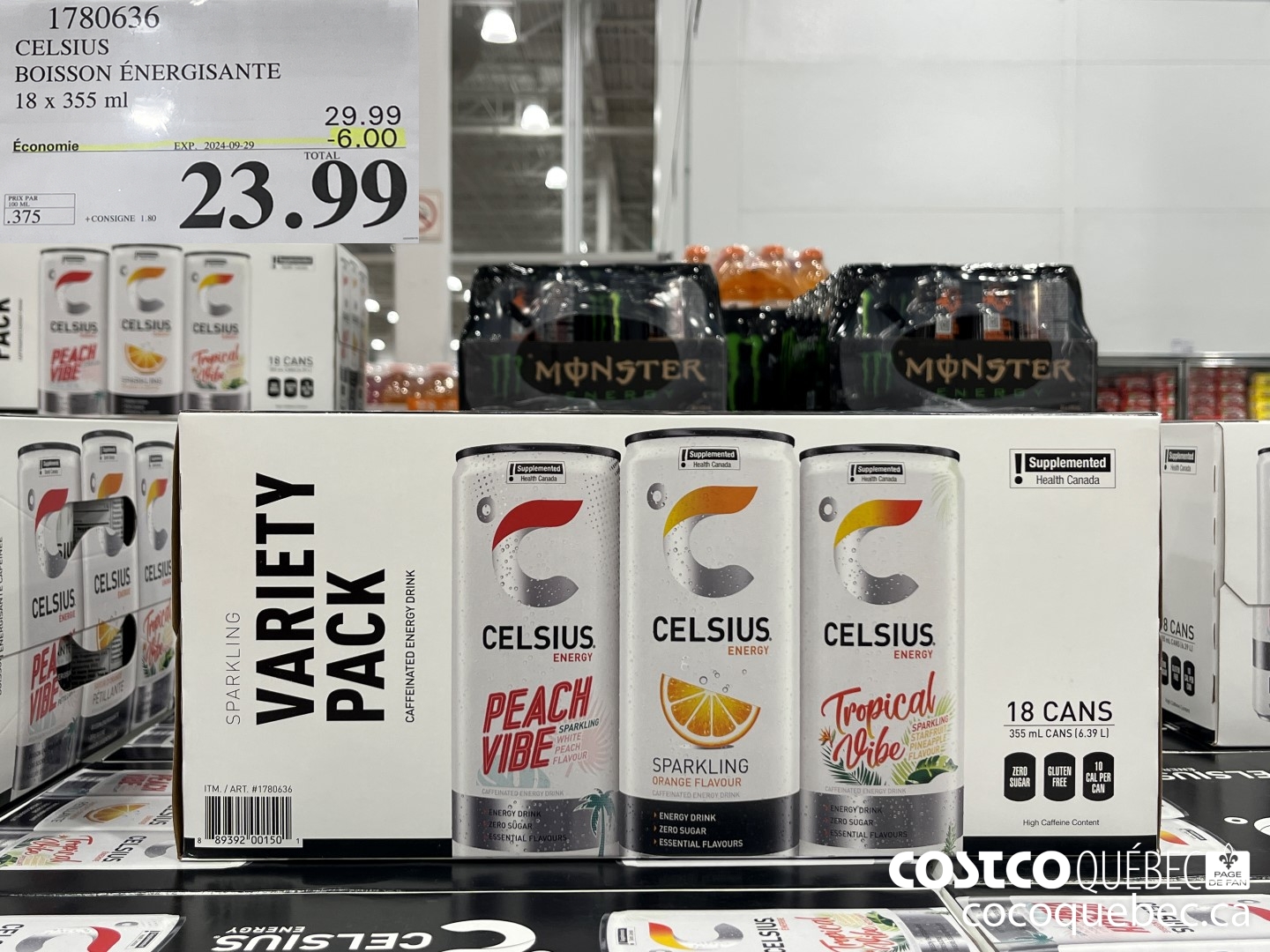 1780636 CELSIUS BOISSON ENERGISANTE  ($6.00 INSTANT SAVINGS EXPIRES ON 2024-09-29) $23.99