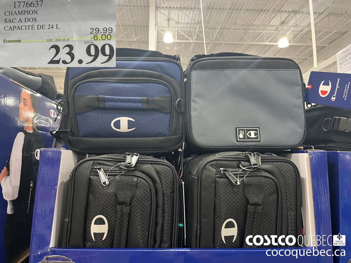 1776637 CHAMPION SAC A DOS CAPACITE DE 24 L  ($6.00 INSTANT SAVINGS EXPIRES ON 2024-09-29) $23.99
