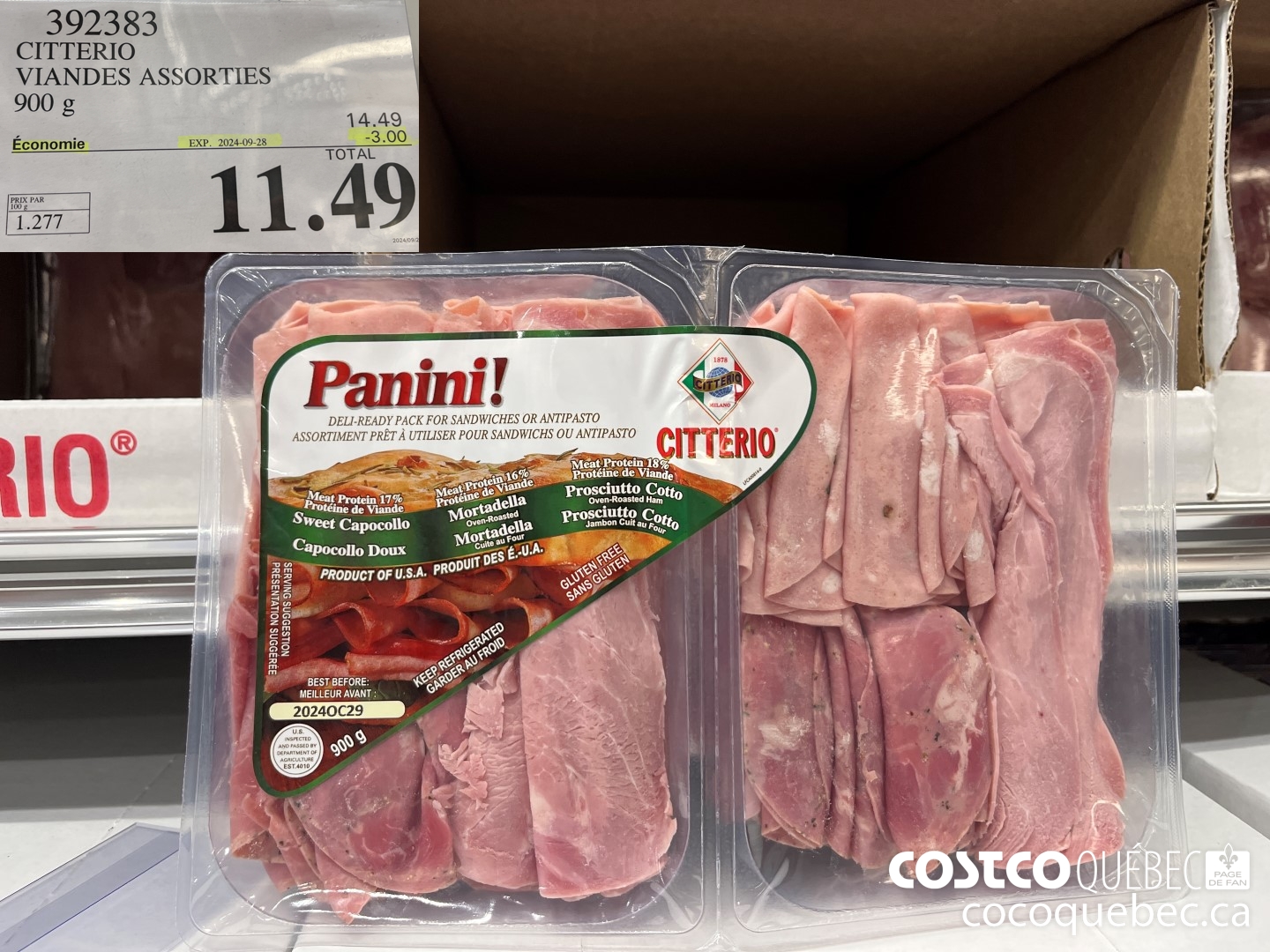 392383 CITTERIO VIANDES ASSORTIES 900  ($3.00 INSTANT SAVINGS EXPIRES ON 2024-09-28) $11.49