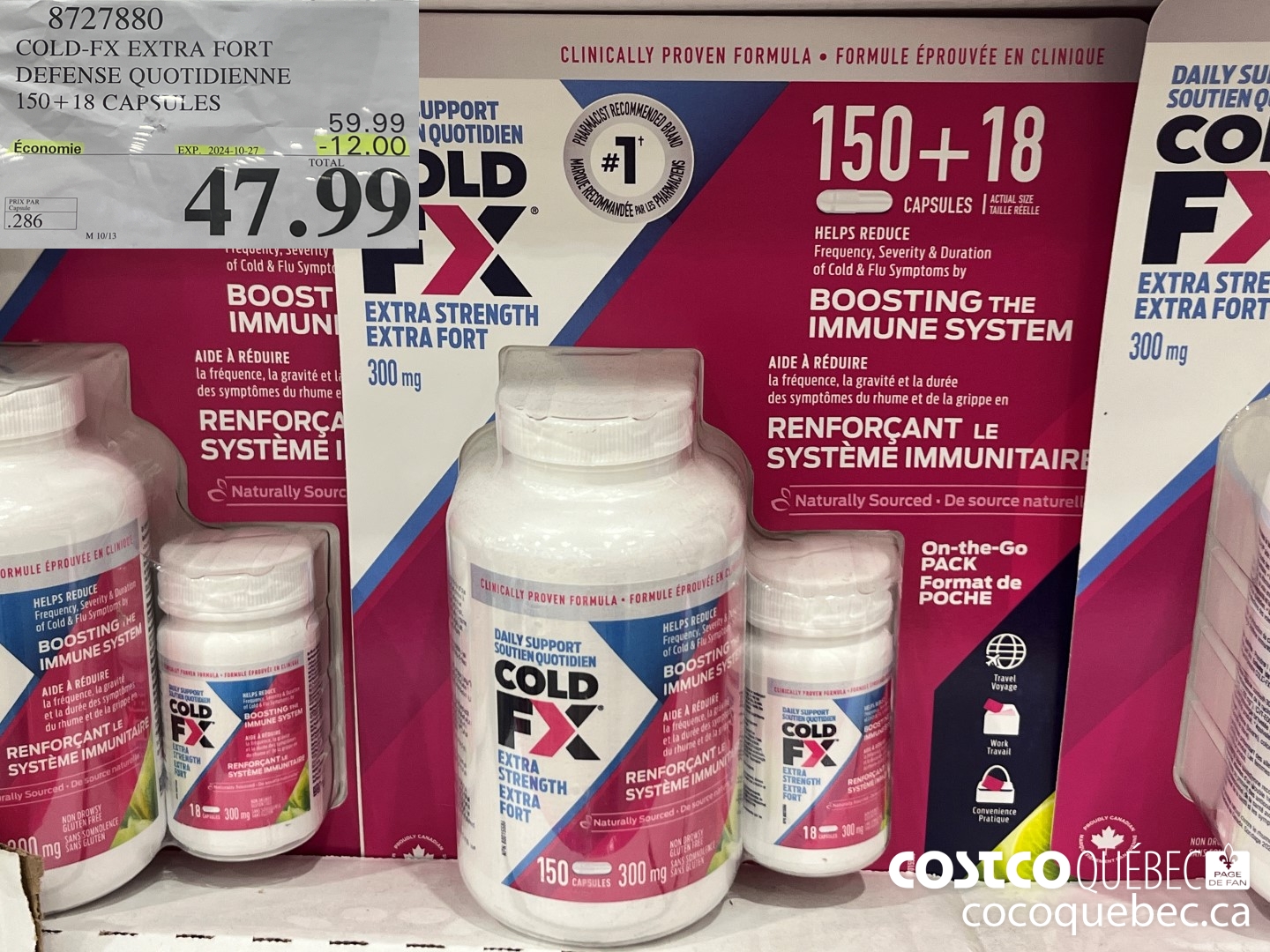 8727880 COLD FX EXTRA FORT DEFENSE QUOTIDIENNE  ($12.00 INSTANT SAVINGS EXPIRES ON 2024-10-27) $47.99