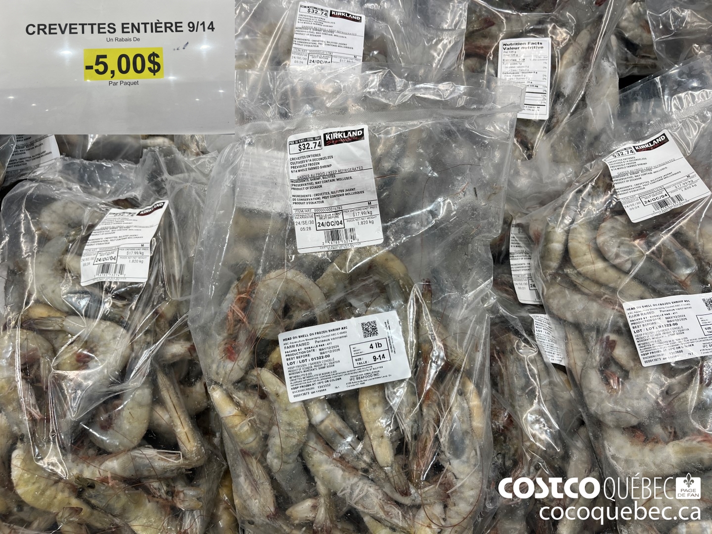 16783 CREVETTES ENTIERE 9/14  ($5.00 INSTANT SAVINGS)