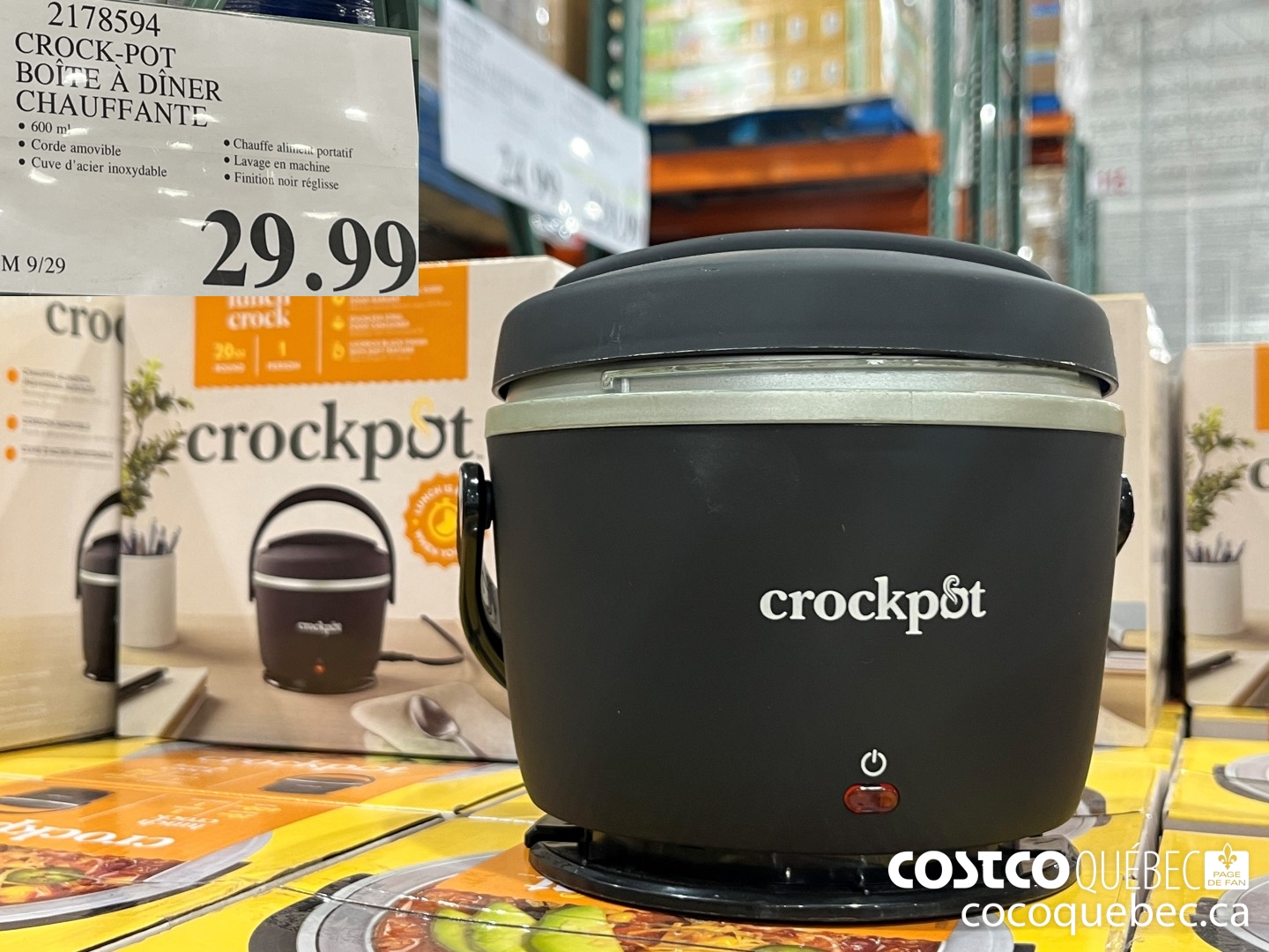 2178594 CROCK-POT BOITE A DINE CHAUFFANT  $29.99