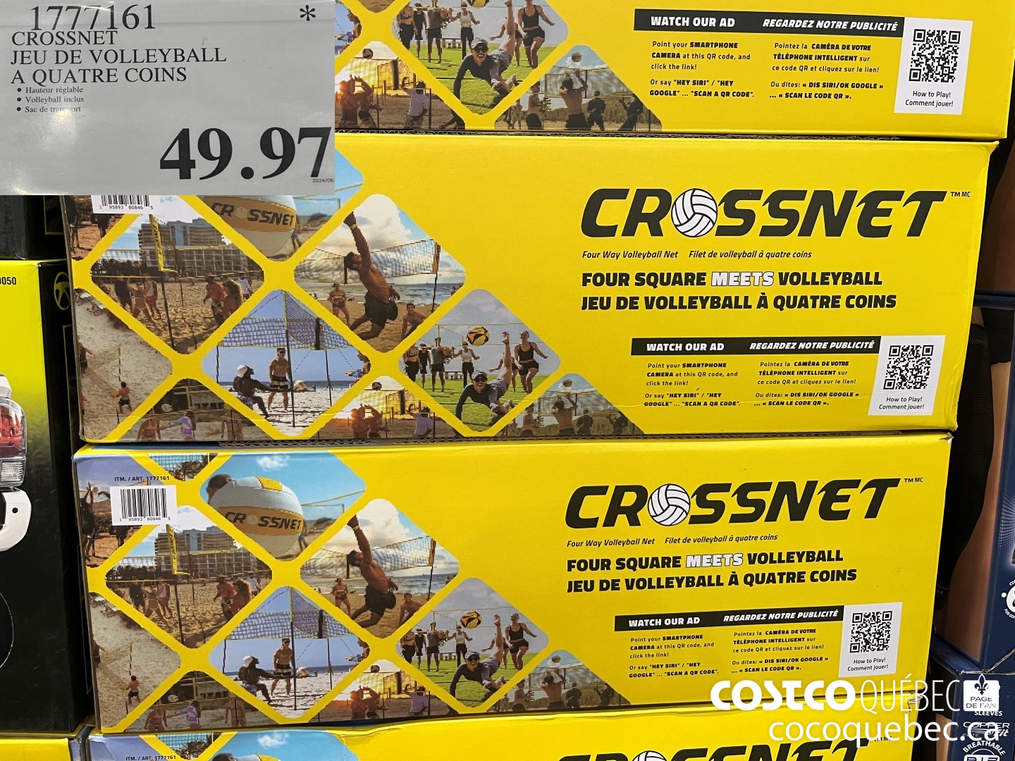1777161 CROSSNET JEU DE VOLLEYBALL 4 QUATRE COINS  $49.97
