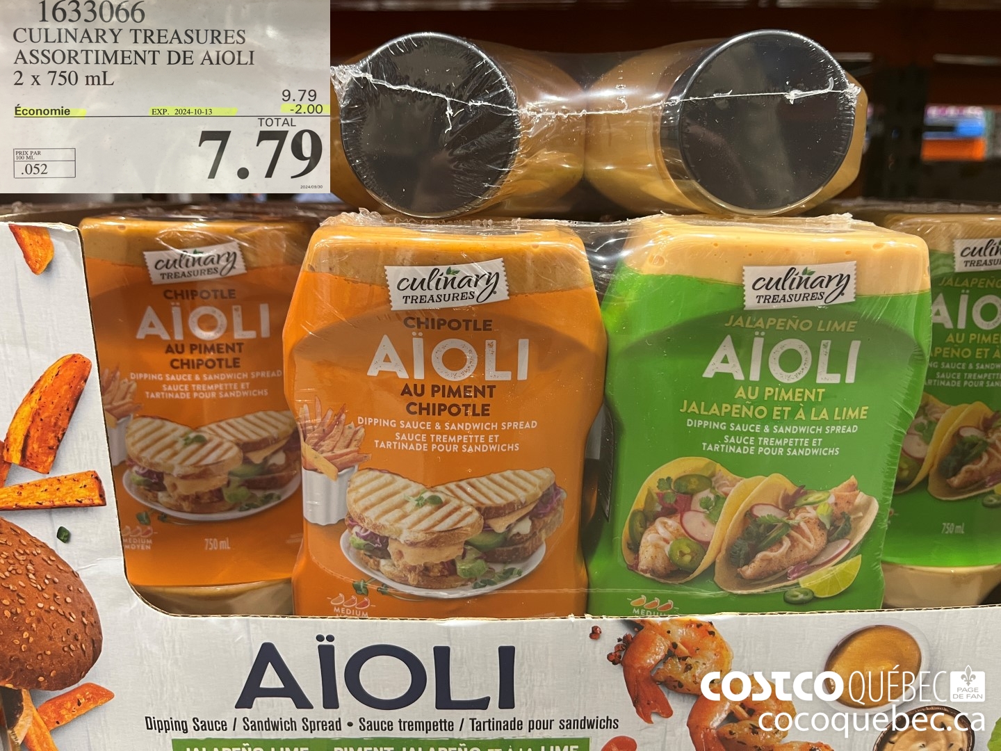 1633066 CULINARY TREASURES ASSORTIMENT DE AIOLI 2 x TM me  ($2.00 INSTANT SAVINGS EXPIRES ON 2024-10-13) $7.79