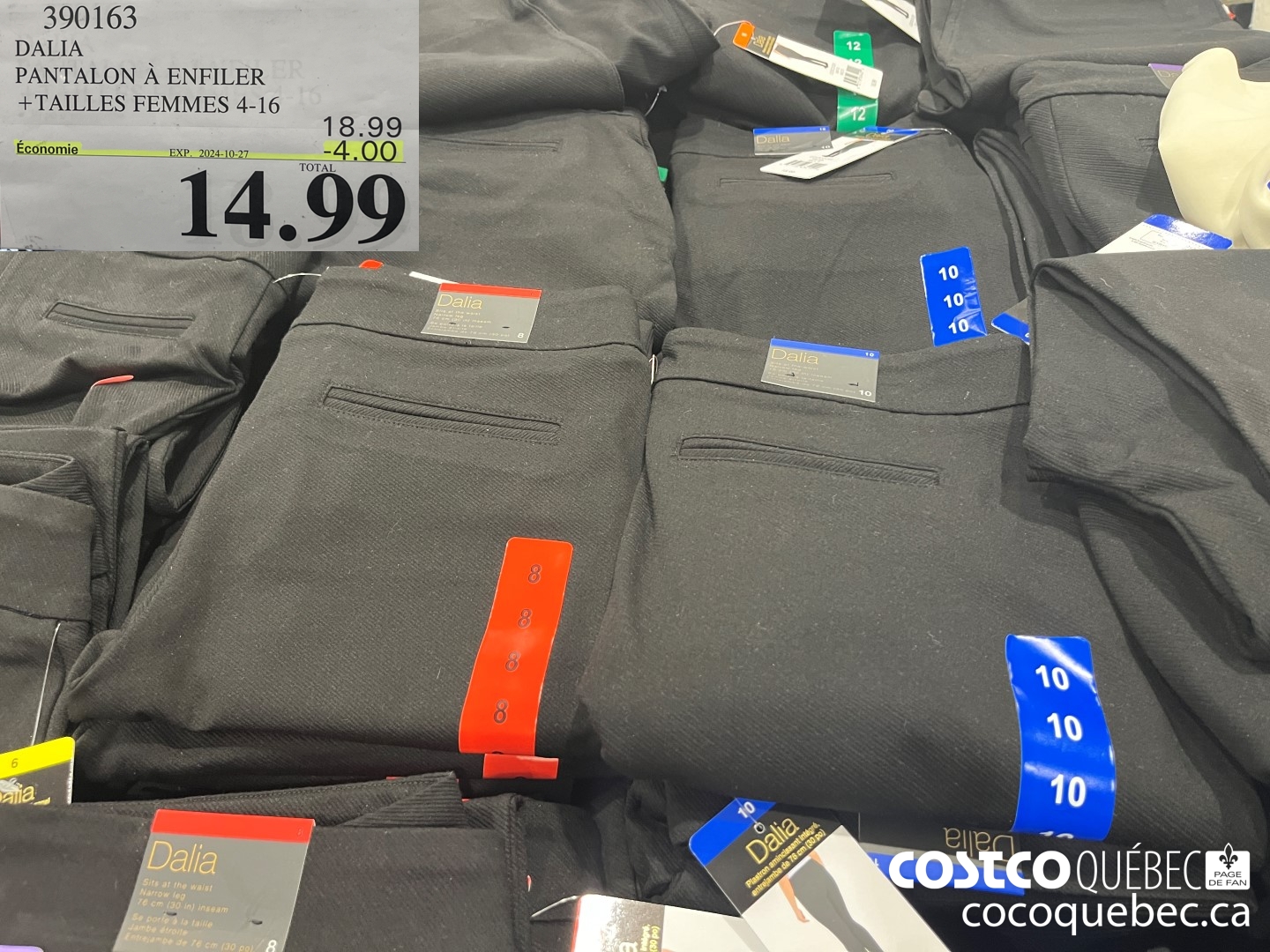 390163 DALIA PANTALON A ENFILER TAILLES FEMMES 4-16 14,99  ($4.00 INSTANT SAVINGS EXPIRES ON 2024-10-27)