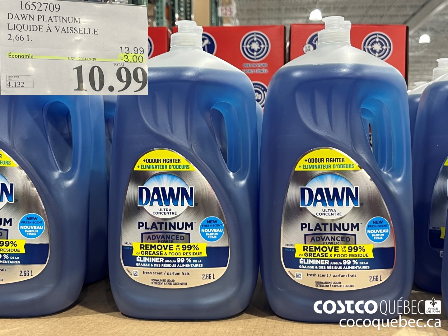 1652709 DAWN PLATINUM LIQUIDE A VAISSELLE ($3.00 INSTANT SAVINGS EXPIRES ON 2024-01-28) $10.99