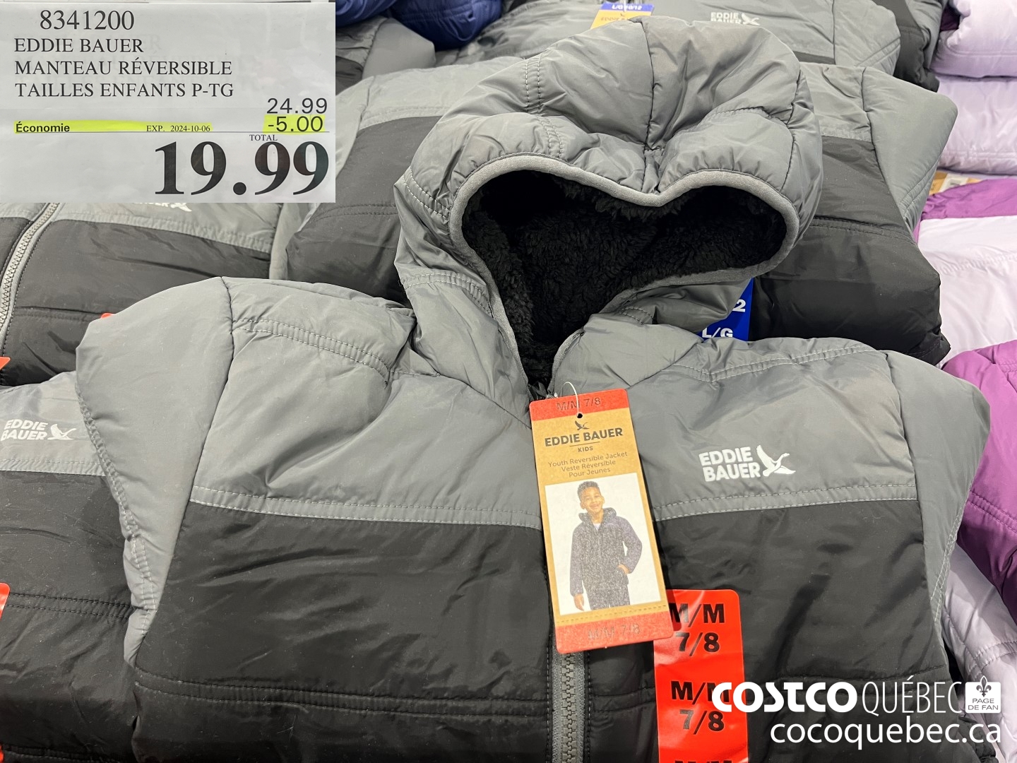 8341200 EDDIE BAUER MANTEAU REVERSIBLE TAILLES ENFANTS P-TG  ($5.00 INSTANT SAVINGS EXPIRES ON 2024-10-06) $19.99