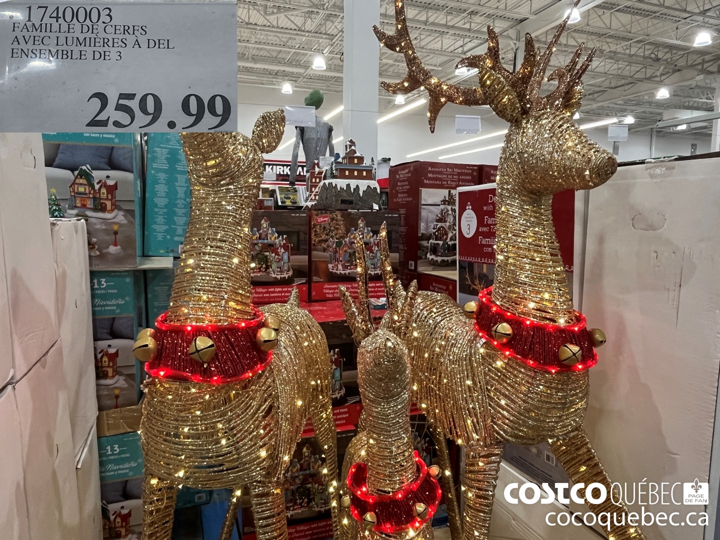 1740003 FAMILLE DE CERFS AVEC LUMIERES A DEL ENSEMBLE DE 3  $259.99