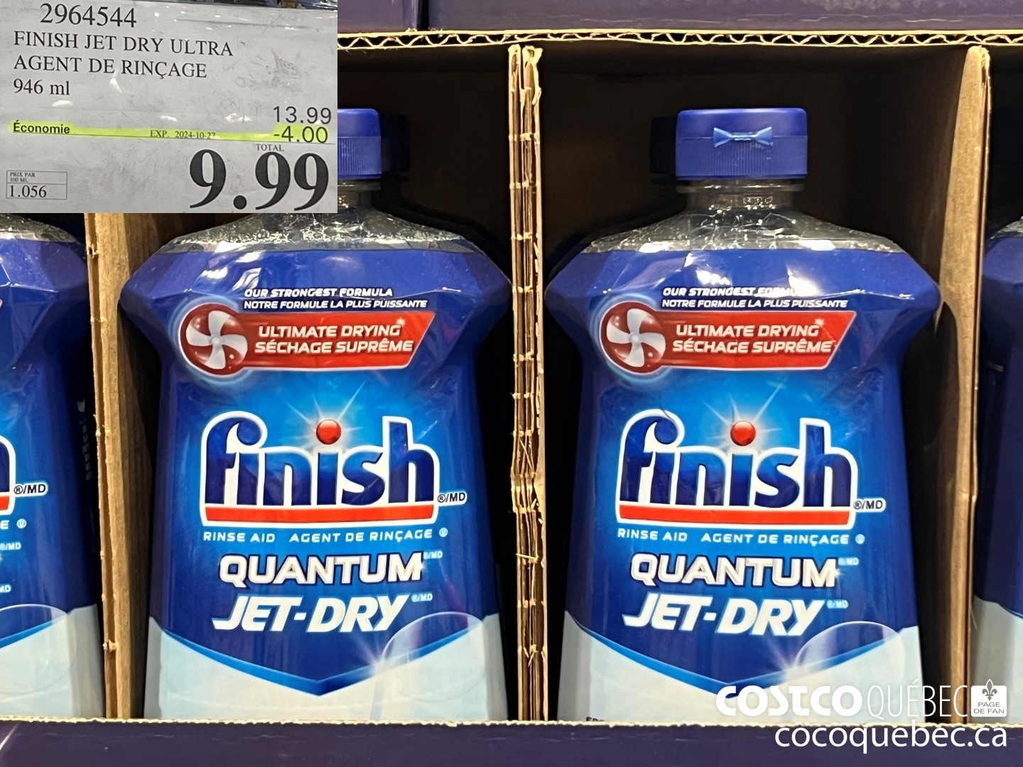 2964544 FINISH JET DRY ULTRA AGENT DE RINCAGE 946 ml ($4.00 INSTANT SAVINGS EXPIRES ON 2024-10-27) $9.99