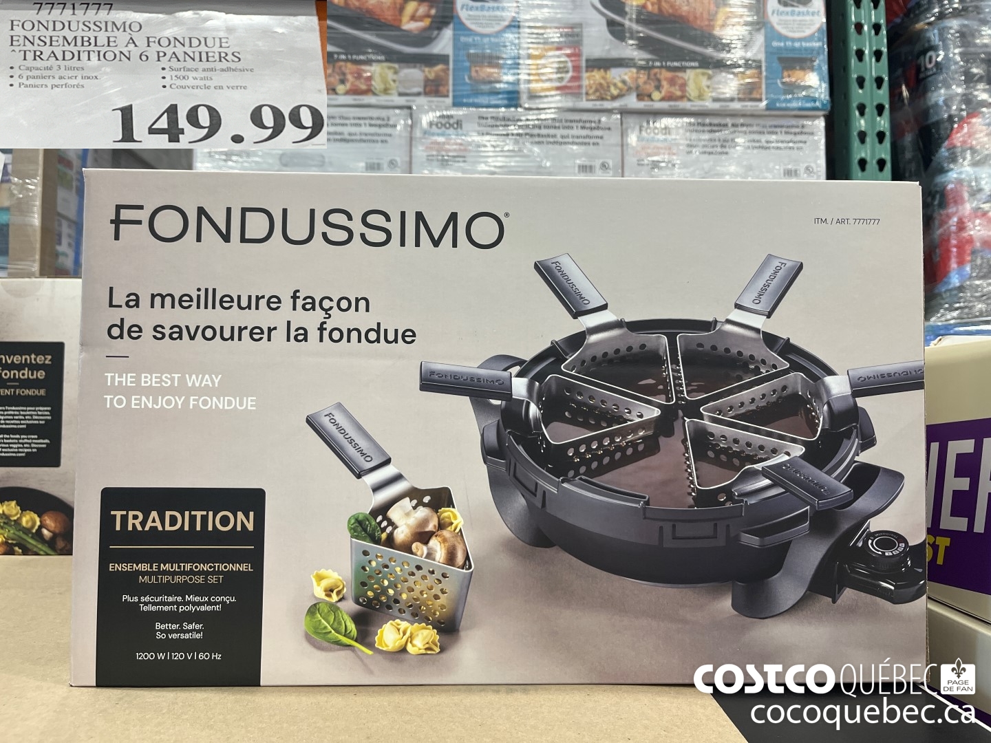 7771777 FONDUSSIMO ENSEMBLE A FONDUE TRADITION 6 PANIERS  $149.99