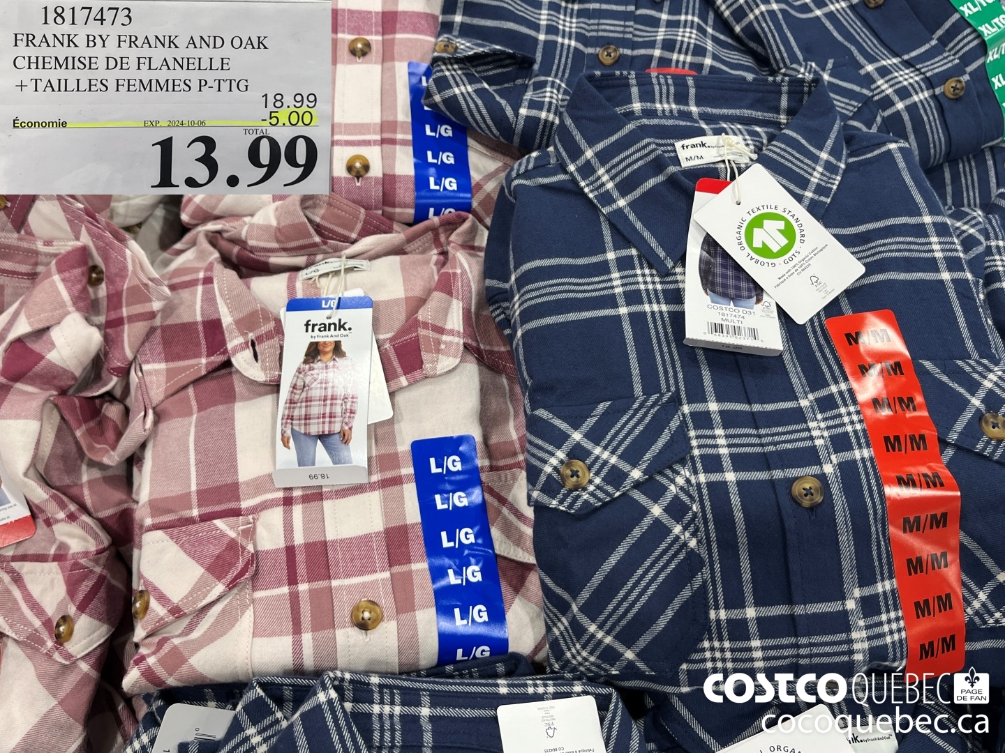 1817473 FRANK BY FRANK AND OAK CHEMISE DE FLANELLE TAILLES FEMMES P-TTG  ($5.00 INSTANT SAVINGS EXPIRES ON 2024-10-06) $13.99