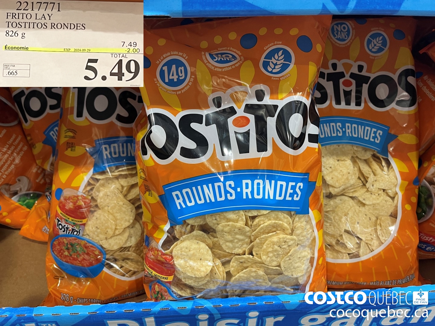 2217771 FRITO LAY TOSTITOS ROUNDES ($2.00 INSTANT SAVINGS EXPIRES ON 2024-09-29) $5.49