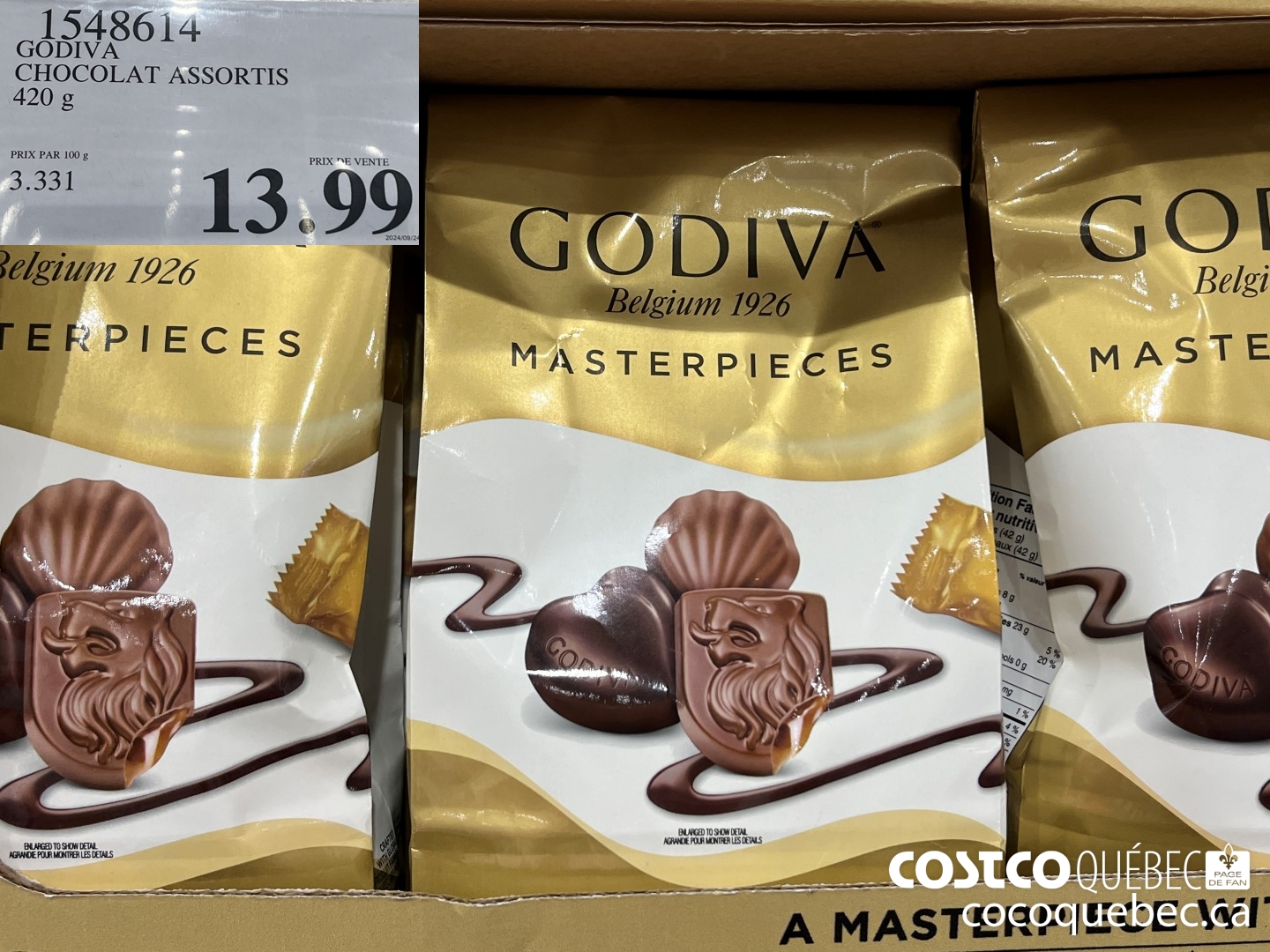 1548614 GODIVA CHOCOLAT ASSORTIS  $13.99