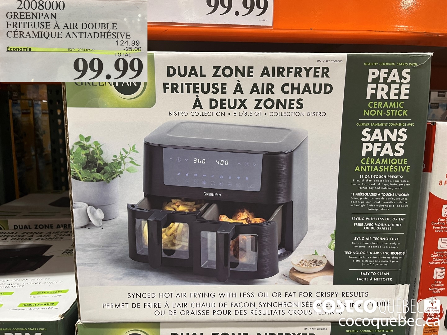 2008000 GREENPAN FRITEUSE A AIR DOUBLE CERAMIQUE ANTIADHESIVE  ($25.00 INSTANT SAVINGS EXPIRES ON 2024-09-29) $99.99