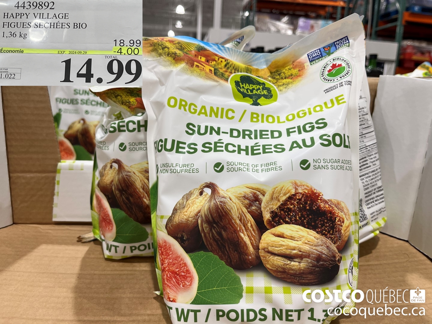 4439892 HAPPY VILLAGE FIGUES SECHEES BIO  ($4.00 INSTANT SAVINGS EXPIRES ON 2024-09-29) $14.99