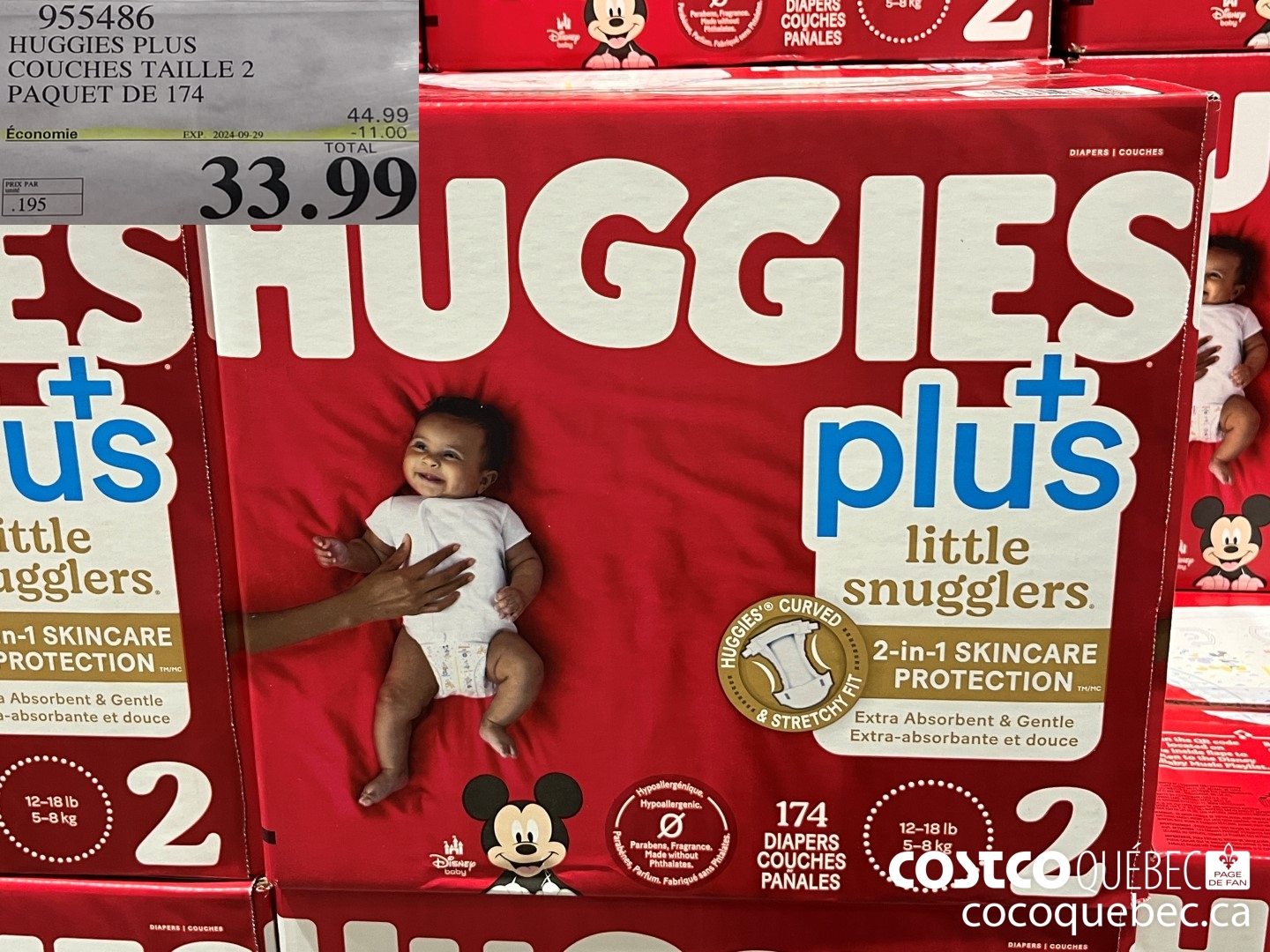 955486 HUGGIES LITTLE SNUGGLE SIZE 2 DIAPERS Pack of 174 ($11.00 INSTANT SAVINGS EXPIRES ON 2024-09-29) $33.99