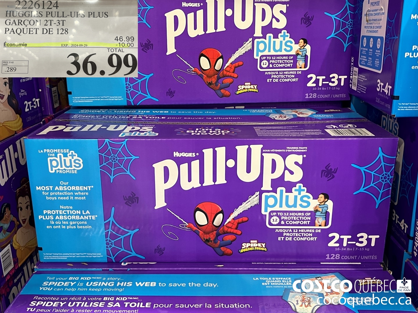 2226124 HUGGIES PULL-UPS PLUS GARCON 2T-3T PAQUET DE 128 ($10.00 INSTANT SAVINGS EXPIRES ON 2024-09-29) $36.99