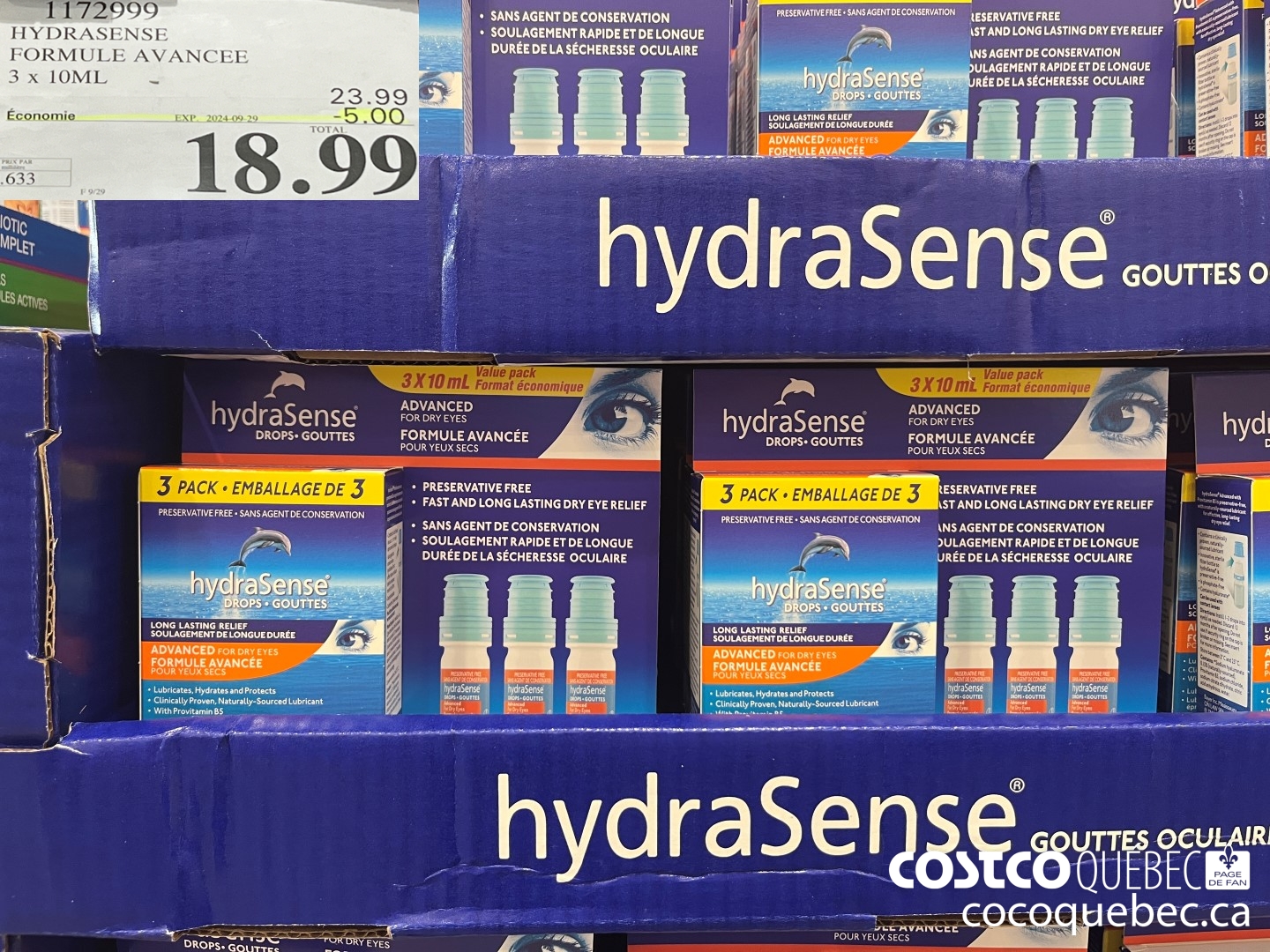 1172999 HYDRASENSE FORMULE AVANCEE 3 x 1OML ($5.00 INSTANT SAVINGS EXPIRES ON 2024-09-29) $18.99