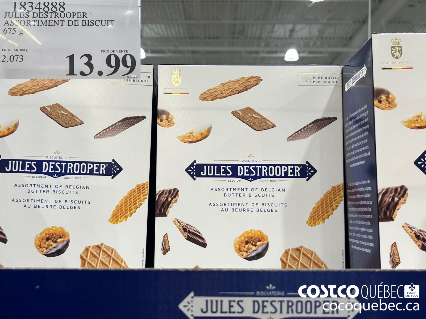 1834888 JULES DESTROOPER ASSORTIMENT DE BISCUIT 675 g  $13.99