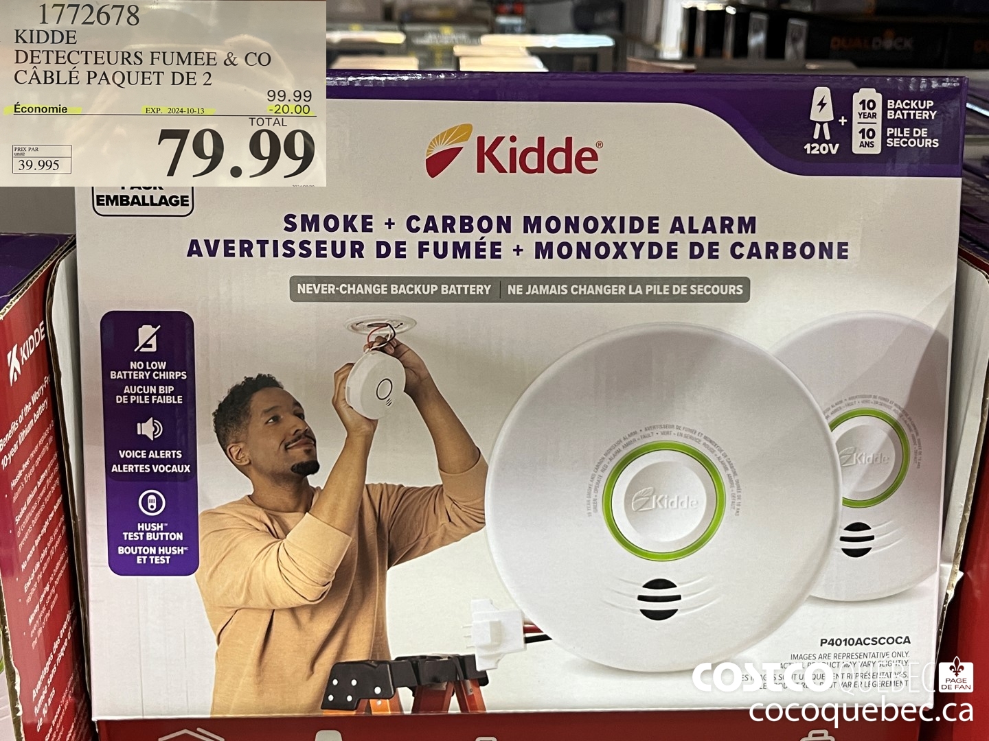 1772678 KIDDE DETECTEURS FUMEE & CO CABLE PAQUET DE 2  ($20.00 INSTANT SAVINGS EXPIRES ON 2024-10-13) $79.99