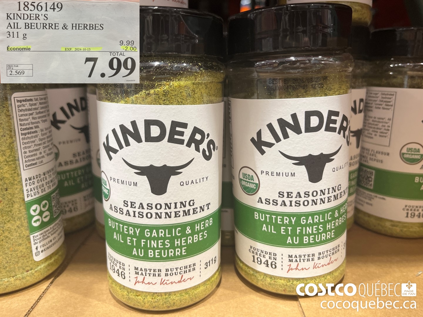 1856149 KINDER'S AIL BEURRE & HERBES  ($2.00 INSTANT SAVINGS EXPIRES ON 2024-10-13) $7.99