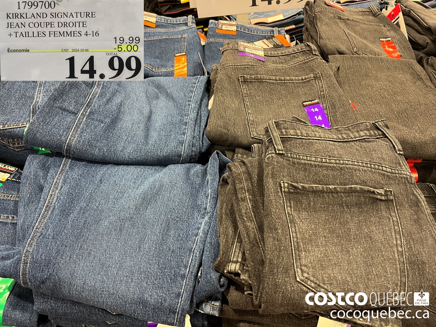 1799700 KIRKLAND SIGNATURE JEAN COUPE DROITE  ($5.00 INSTANT SAVINGS EXPIRES ON 2024-10-06) $14.99