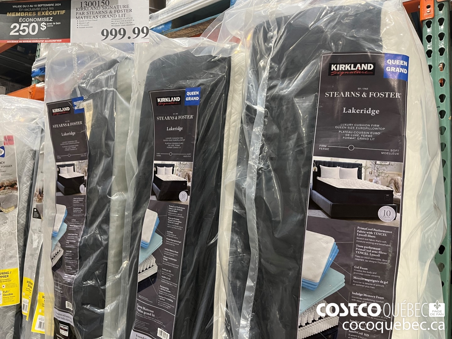 1300150 KIRKLAND SIGNATURE PAR STEARNS & FOSTER MATELAS GRAND LIT  ($250.00 INSTANT SAVINGS EXPIRES ON 2024-09-15) $849.99