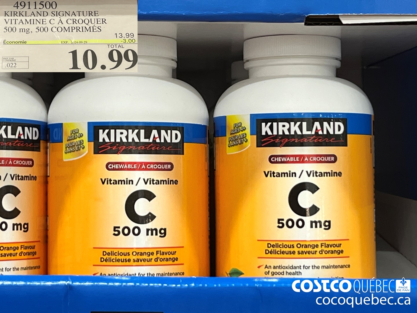 4911500 KIRKLAND SIGNATURE VITAMIN C ($3.00 INSTANT SAVINGS EXPIRES ON 2024-09-29) $10.99
