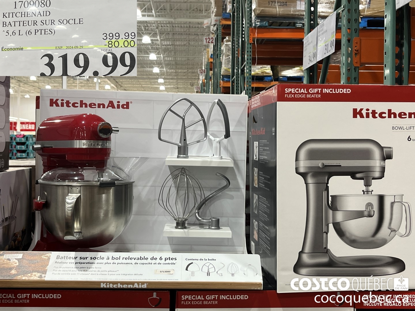 1709080 KITCHENAID BATTEUR SUR SOCLE ($80.00 INSTANT SAVINGS EXPIRES ON 2024-09-29) $319.99