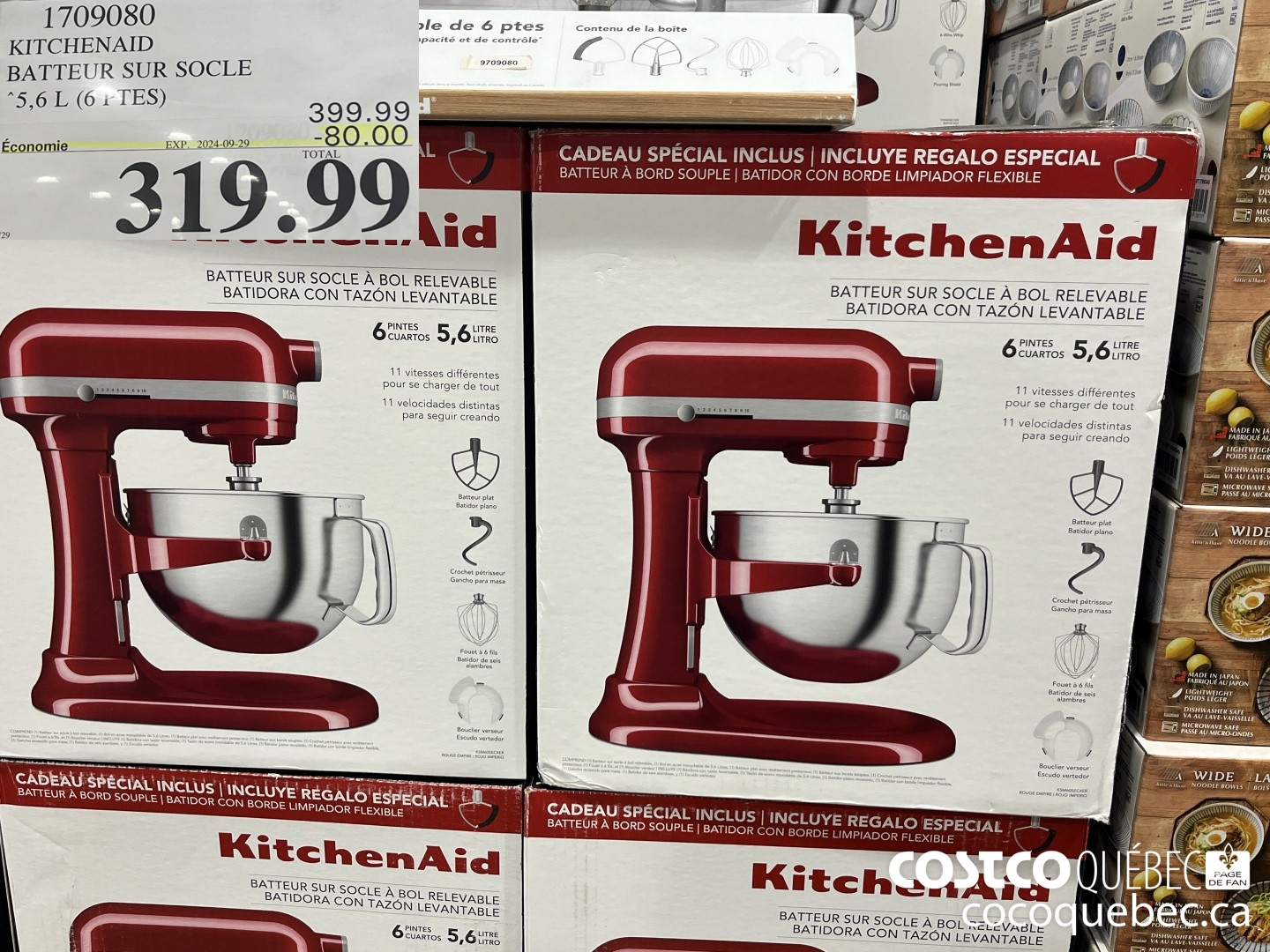 1709080 KITCHENAID BATTEUR SUR SOCLE ($80.00 INSTANT SAVINGS EXPIRES ON 2024-09-29) $319.99