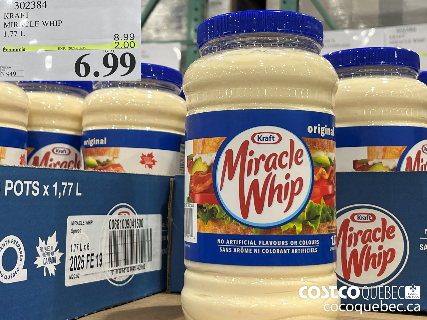 302384 KRAFT MIRACLE WHIP ($2.00 INSTANT SAVINGS EXPIRES ON 2024-10-06) $6.99