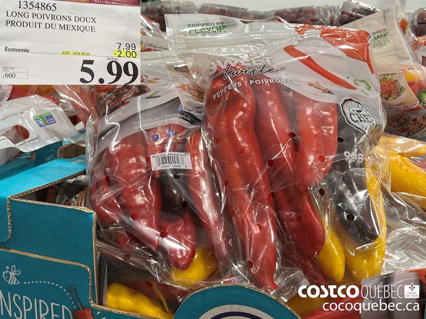 1354865 LONG POIVRONS DOUX PRODUIT DU MEXIQUE ($2.00 INSTANT SAVINGS EXPIRES ON 2024-09-24) $5.99