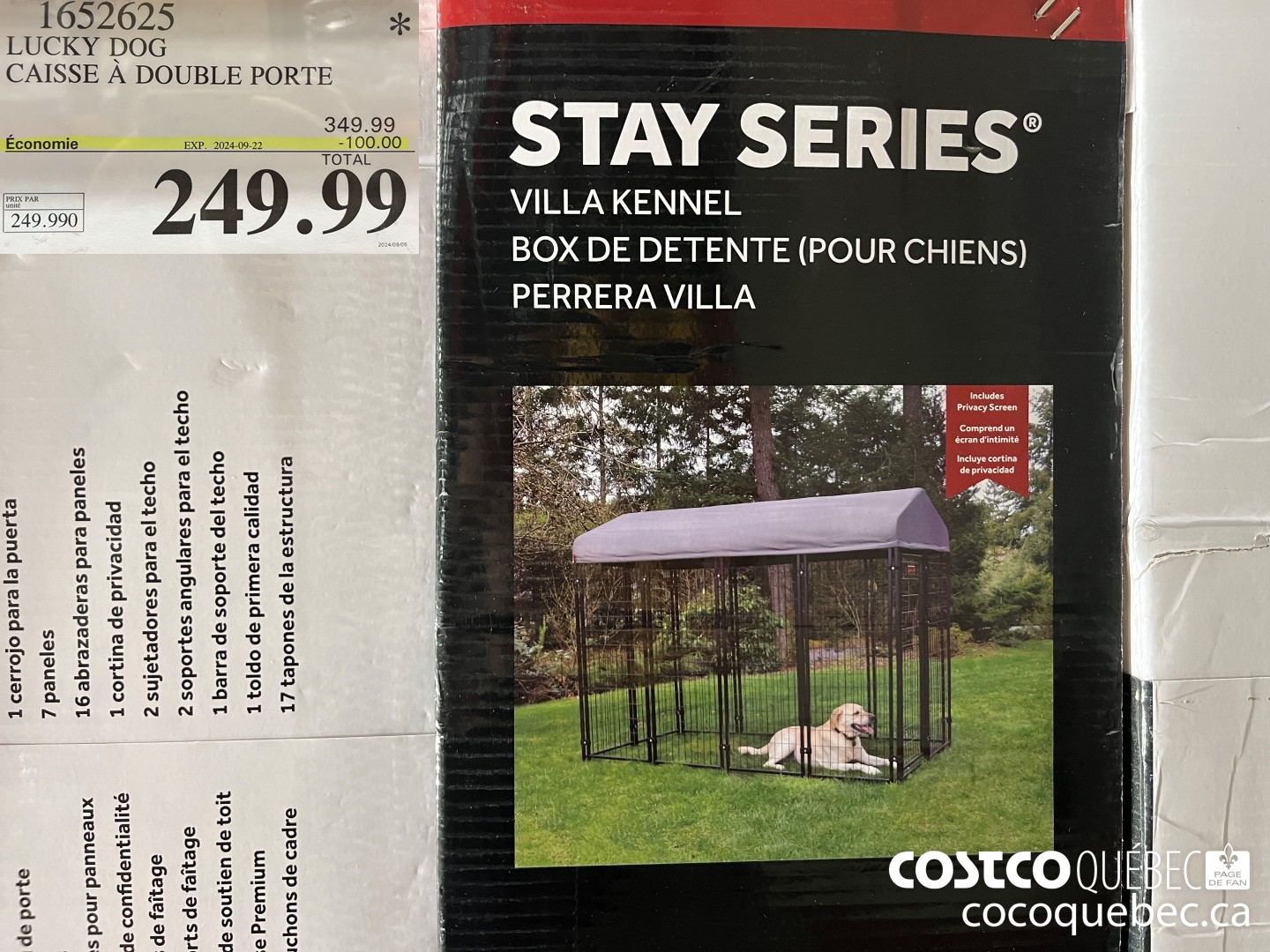 1652625 LUCKY DOG CAISSE A DOUBLE PORTE  ($100.00 INSTANT SAVINGS EXPIRES ON 2024-09-29) $249.99